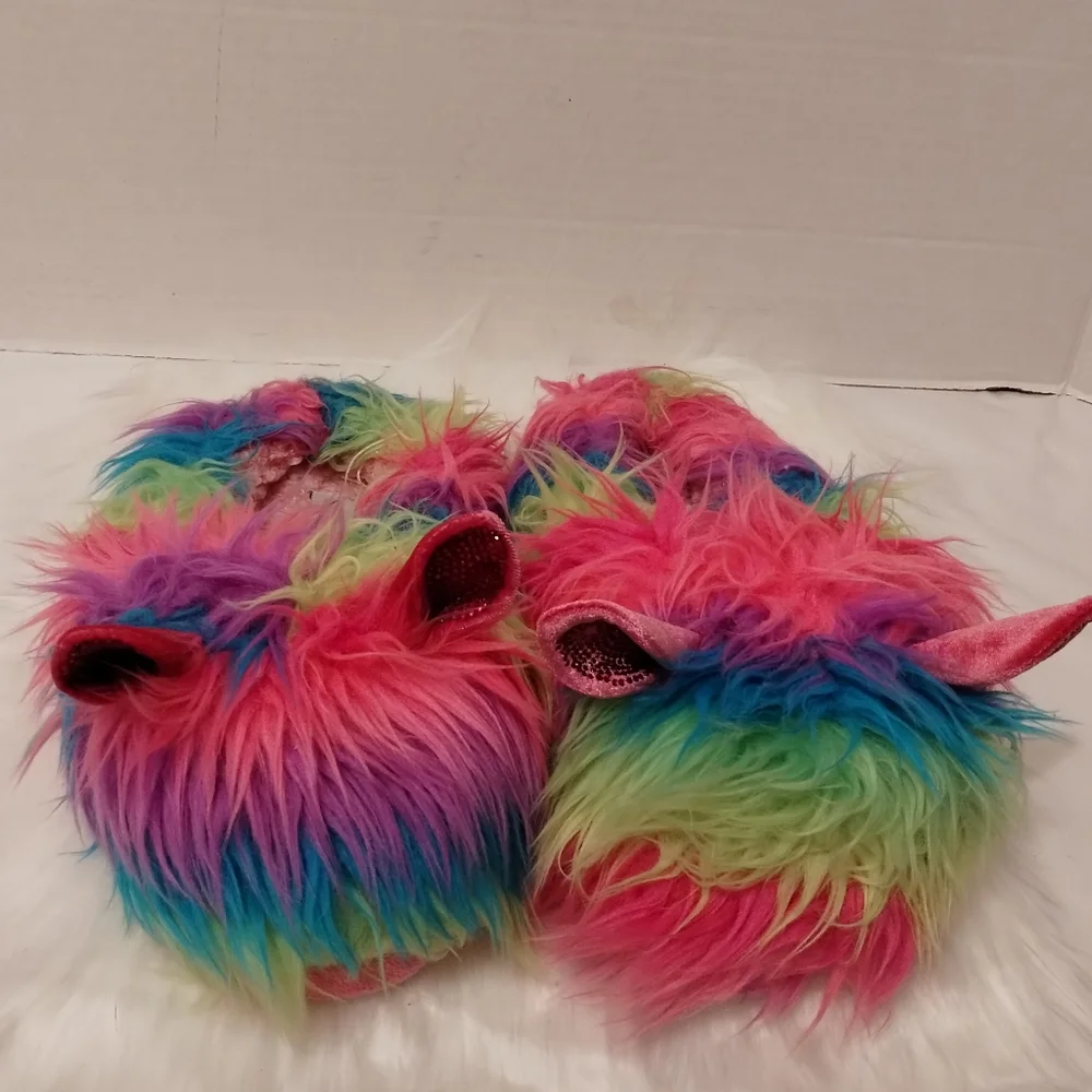 Girl's J Bunny Rainbow Slippers